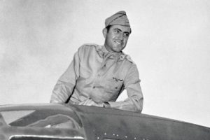 Zamperini in his B-24.