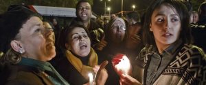 Tunisian citizens at a vigil after the attacks at the National Bardo Museum.