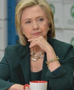 Hillary "listening." (Photo Credit Daily Mail)