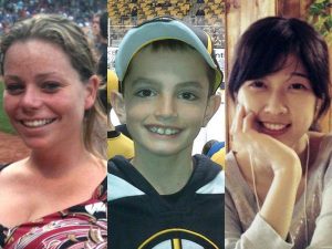 Krystle Campbell, Martin Richard, and Lu Lingzi - all killed by Dzhokhar Tsarnaev.