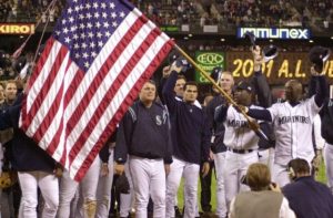 The Mariners on September 19, 2001, after clinching the AL West championship