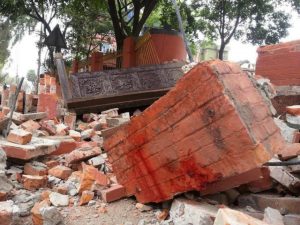 A collapsed building in Kathmandu in the aftermath of the earthquake. (Zhou Shengping/Xinhua via AP) 