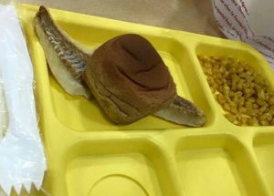 A picture of a lunch served at James Hurst Elementary School in Portsmouth Tuesday, April 14, 2015. (photo by parent)