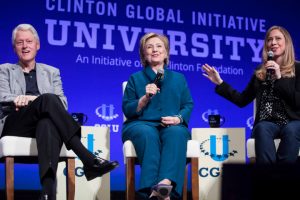 Bill Clinton, Hillary Clinton, and Vice Chair of the Clinton Foundation Chelsea Clinton, and Chelsea Clinton at Arizona State University in Tempe, Arizona March 22, 2014. (photo: REUTERS/Samantha Sais)