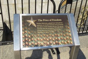 The plaque at Freedom Wall (photo taken April 2014)