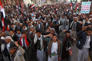 Supporters of the Houthi rebels in fall 2014