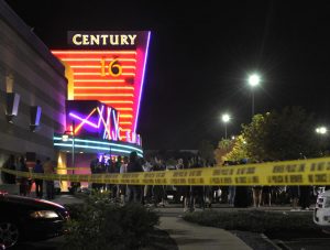 Aurora Police responded to the Century 16 movie theatre early Friday morning, July 20, 2012.  Scanner traffic indicates that dozens of people were hurt in a shooting inside the theatre. Karl Gehring/The Denver Post