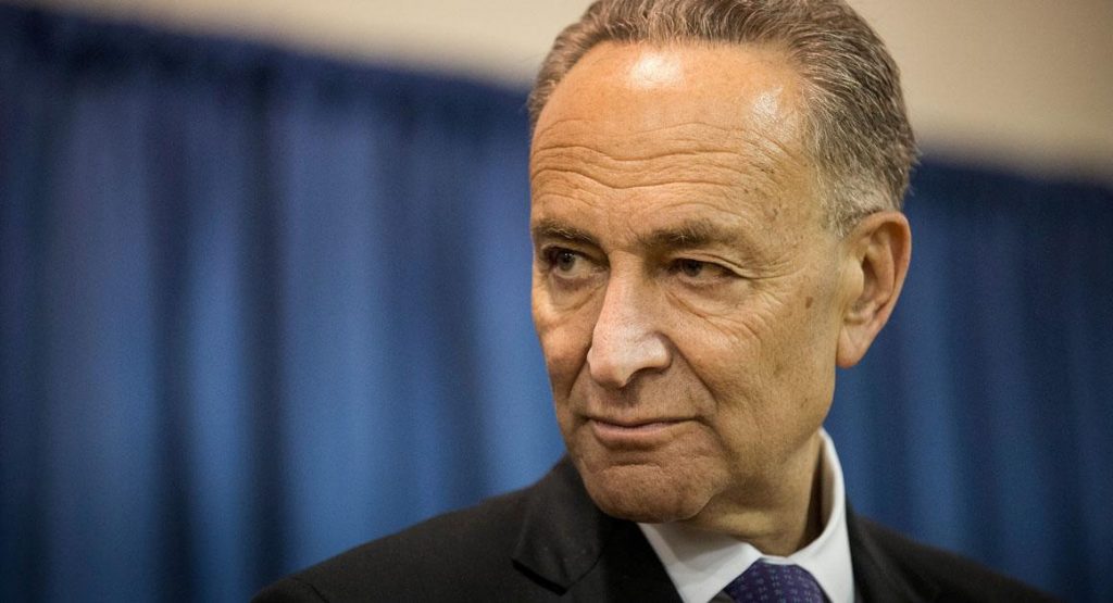 Chuck Schumer Joins NYC Mayor De Blasio For Press Conference In Brooklyn