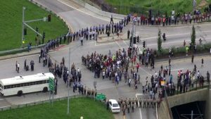 Michael-Brown-protesters-surrounded-I-70-091014-by-KMOV