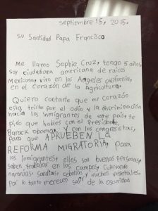 sophies letter 1