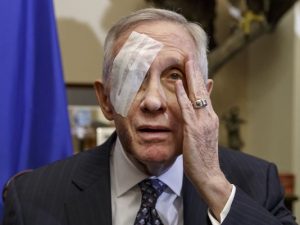Senator Harry Reid injured by latex band
