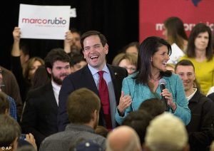 Senator Marco Rubio is endorsed by South Carolina Governor Nikki Haley