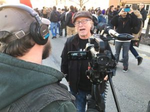 Bill Ayers protests Donald Trump