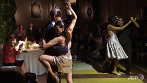 Valerie Jarrett on the left during the Obama Delusional Tango