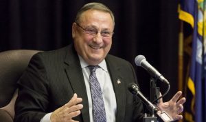 MEXICO, ME - MARCH 22: Gov. Paul LePage holds a town hall-style meeting in Mexico, Maine. (Photo by Ben McCanna/Portland Press Herald via Getty Images)