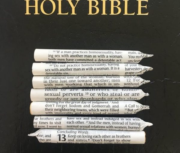 Oh, Grow Up: Portland Artists Roll Joints Made of Bible Pages