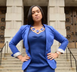 5.14.14- Marylin Mosby, candidate for Baltimore City States Attorney who is running against Gregg Bernstein. Portraits outside of the Baltimore City Circuit Courthouse. (The Daily Record/Adam Bednar)