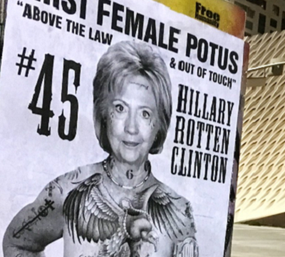 Street Artist Sabo's Tattooed Hillary Posters hit LA!