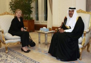 Hillary and Qatari Sheik Hammad bin Jassim bin Jabor Al Thani