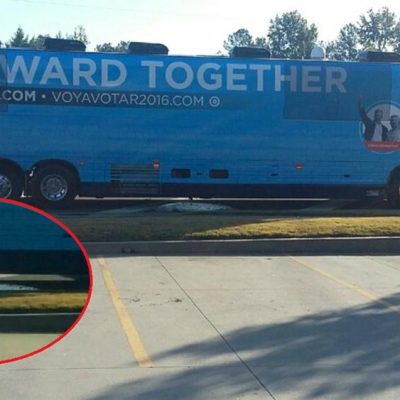 Hillary's Potty Bus Dumps Pee, Poo, and Paper Down a Storm Drain [VIDEOS]