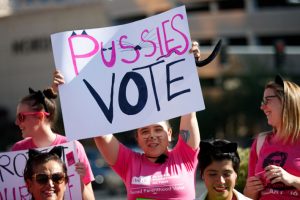 Planned Parenthood Protesters against Trump