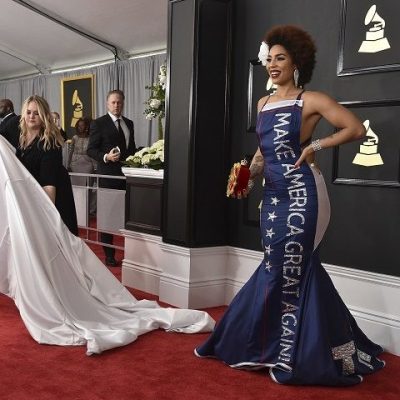#Grammys: Singer Joy Villa Wears 'Make America Great Trump' Dress, Liberals Freak! [VIDEO]