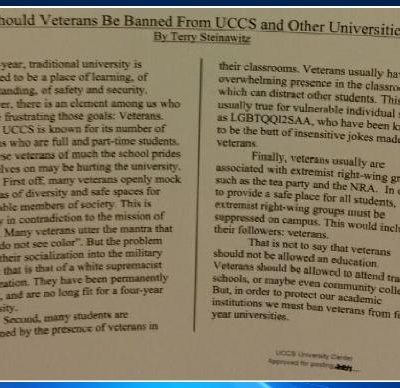 Social Justice Newsletter Says Veterans Should Be Banned From Four-Year Universities