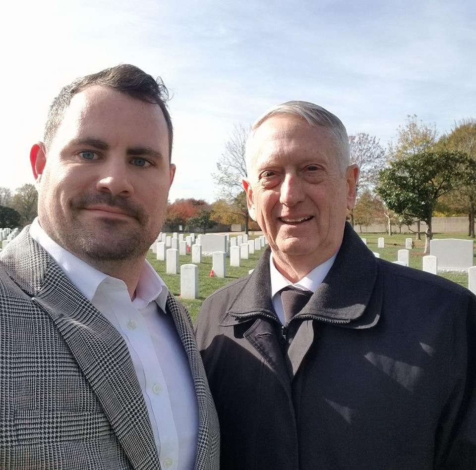 Army Sergeant Meets SecDef General Mattis on Veterans Day