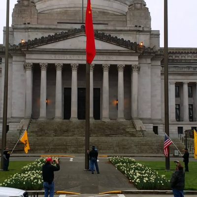 Washington State Governor Jay Inslee Flies Communist China’s Flag At State Capitol