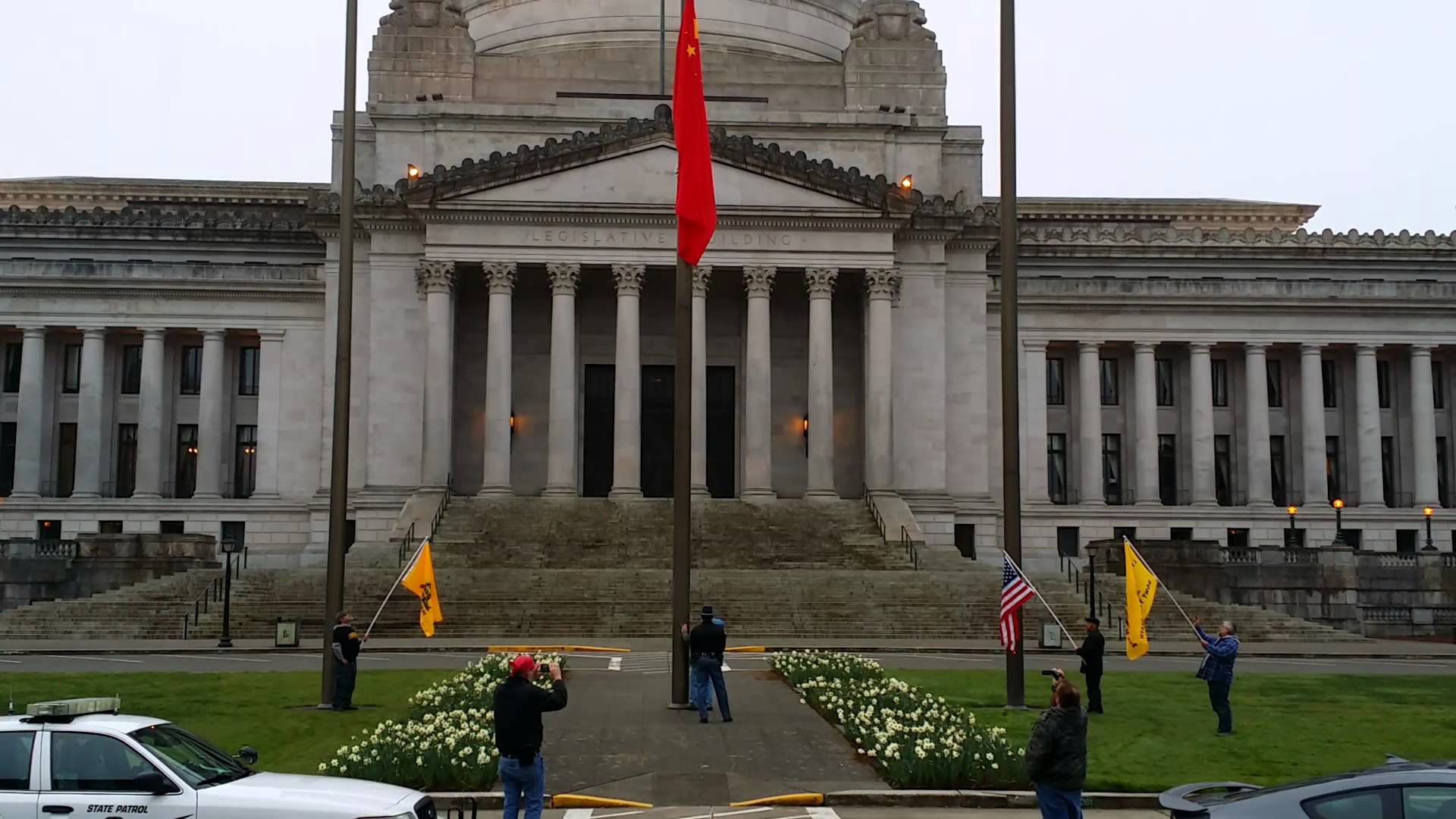 Washington State Governor Jay Inslee Flies Communist China’s Flag At State Capitol
