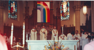 Catholic priest burned LGBT flag