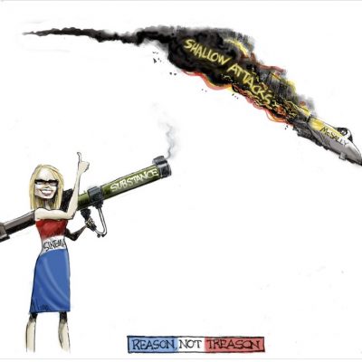 Kyrsten Sinema Cartoon Shooting Down Fighter Pilot McSally Backfires