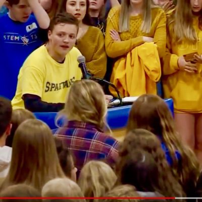 STEM Students Protest Gun Control Narrative At Highlands Ranch HS Vigil