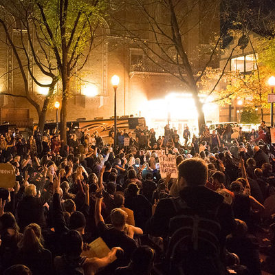 Wall of Vets Joins Anarchy in Portland