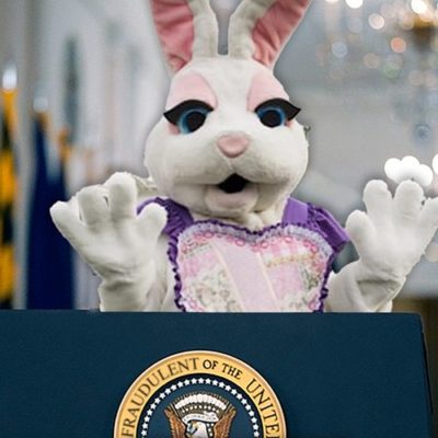 Easter Bunny Herds Biden Around