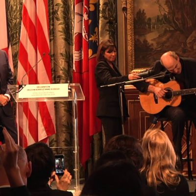 John Kerry Gives Paris James Taylor And A Big Hug