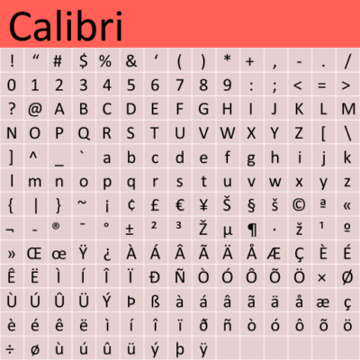 calibri font