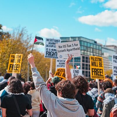 Pro-Palestinians At The White House Gate